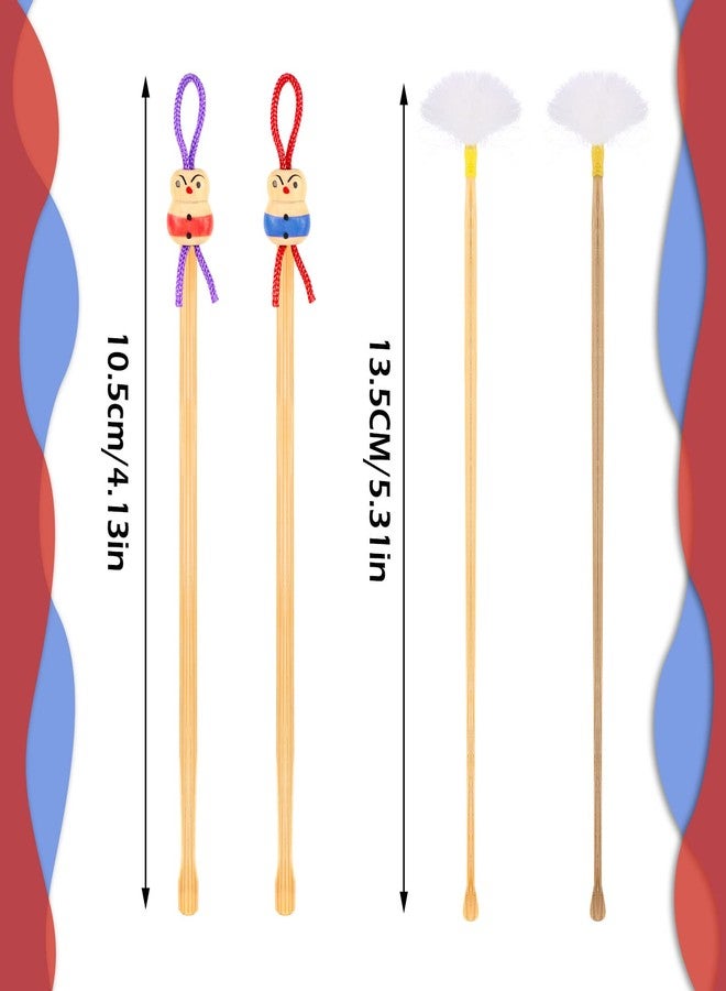 Threlaco مجموعة أدوات تنظيف الأذن من الخيزران من ثريلاكو، 8 قطع، ملعقة تنظيف الأذن، دمية لطيفة، ريشة أوزة، أداة خشبية، مكشطة صينية، مزيل شمع، أداة تنظيف للبالغين (تصميم لطيف، 105 مم، 135 مم) - Image 2